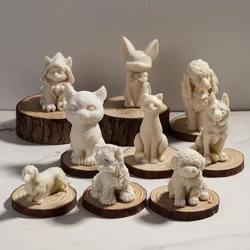 3D 동물 컬렉션 캔들 실리콘 몰드, 귀여운 고양이 개 시리즈, DIY 수제 아로마 캔들 석고 몰드, 홈 데코 선물