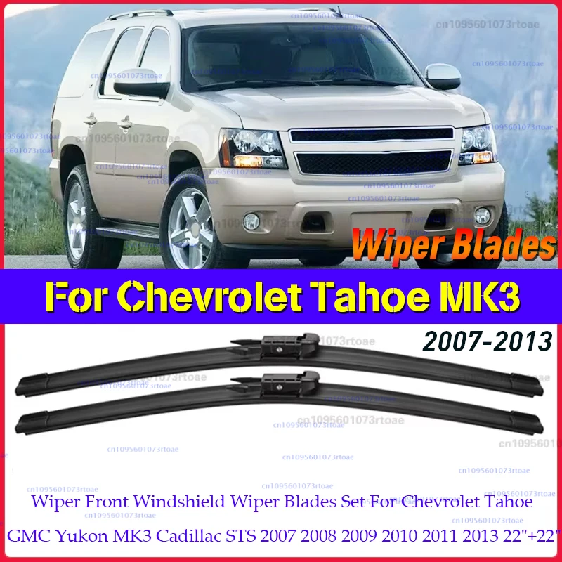 

Wiper Front Windshield Wiper Blades Set For Chevrolet Tahoe GMC Yukon MK3 Cadillac STS 2007 2008 2009 2010 2011 2013 22"+22"
