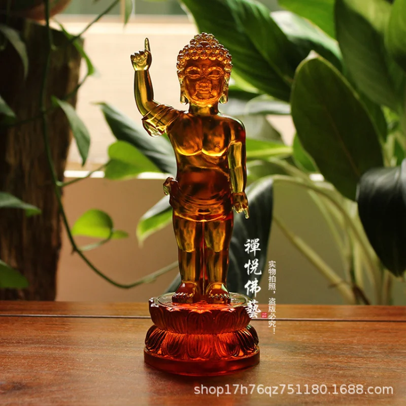 

Традиционная глазурованная статуя Будды Шакьямуни для фестиваля купания, для поклонения и домашнего декора, высота 18,5 см