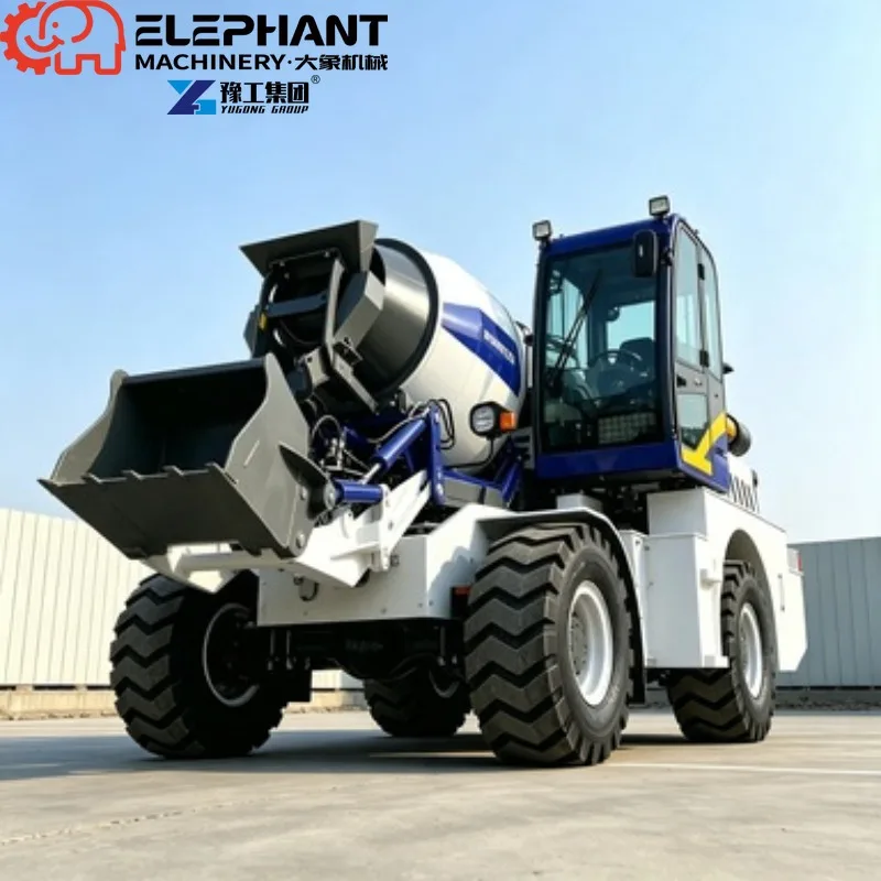 Integrated High Performance Mini Concrete Mixer Truck, 1.5cbm Automatic Mobile Self Loading Cement Mixer For Construction