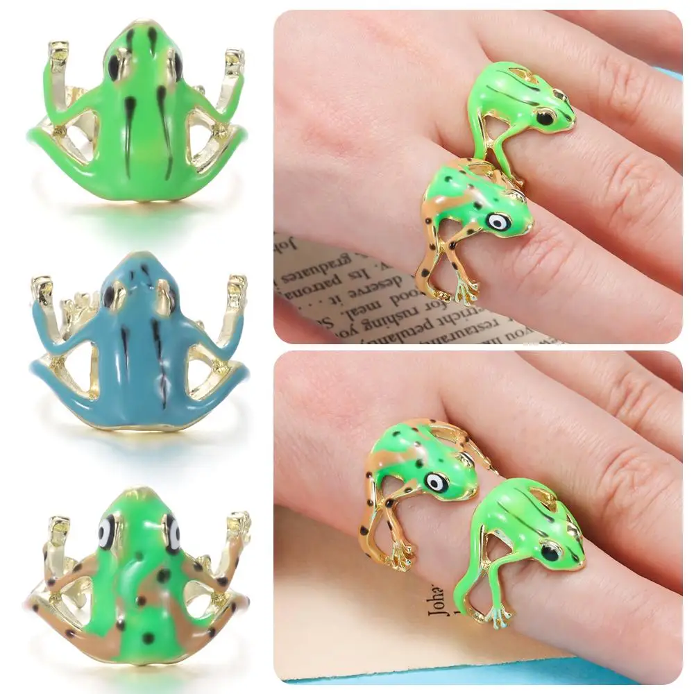 Gift Originality Tree Frog Ring Alloy Cute Frog Open Rings Opening Animal Shape Adjustable Ring for Men