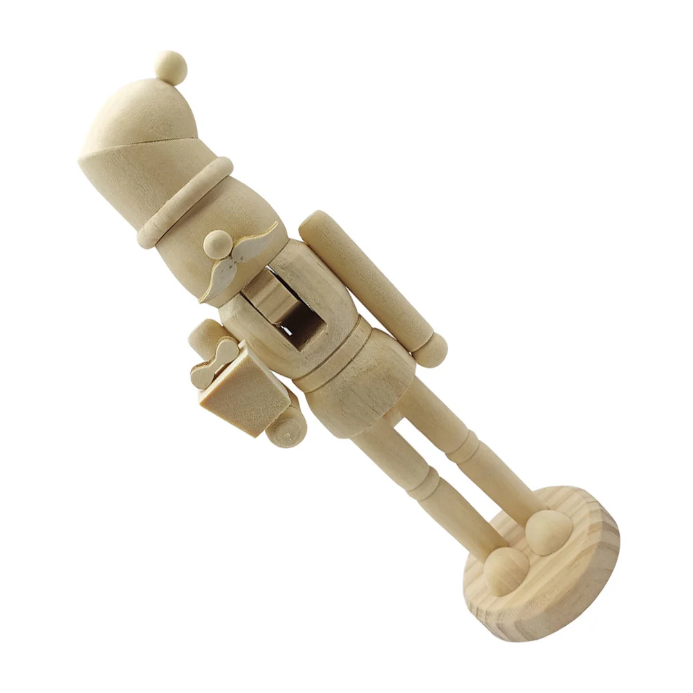 

DIY Paintable Unfinished Wooden Nutcracker Soldier Puppet Holiday Decoration Xmas Wood Nutcracker Ornament Christmas Decor