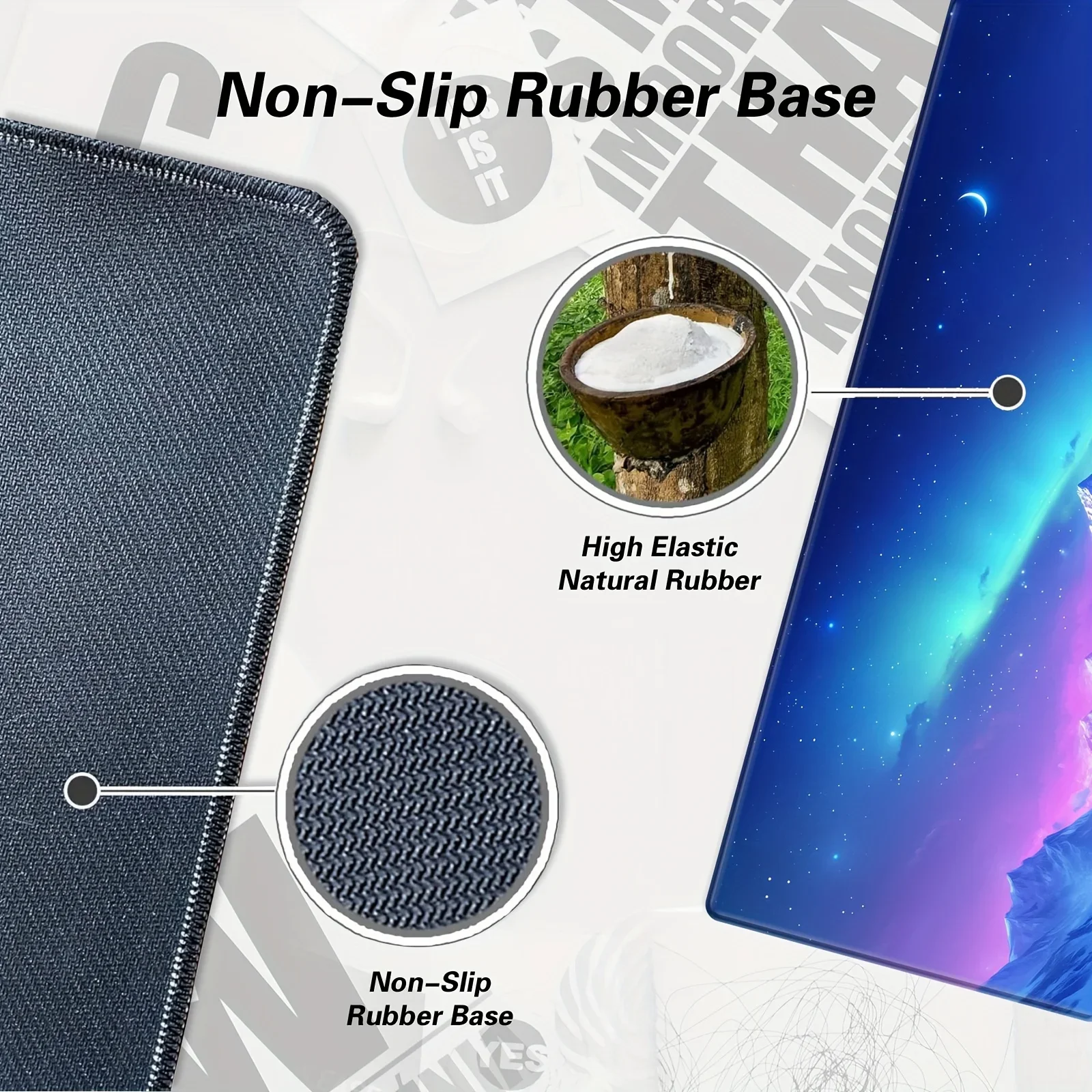 Bachrax XXL ゲーミングマウスパッド 大型拡張テーブルマット 滑り止めゴム オーロラ雪山 ゲームプレーヤーギフト テーブルトップアクセサリー