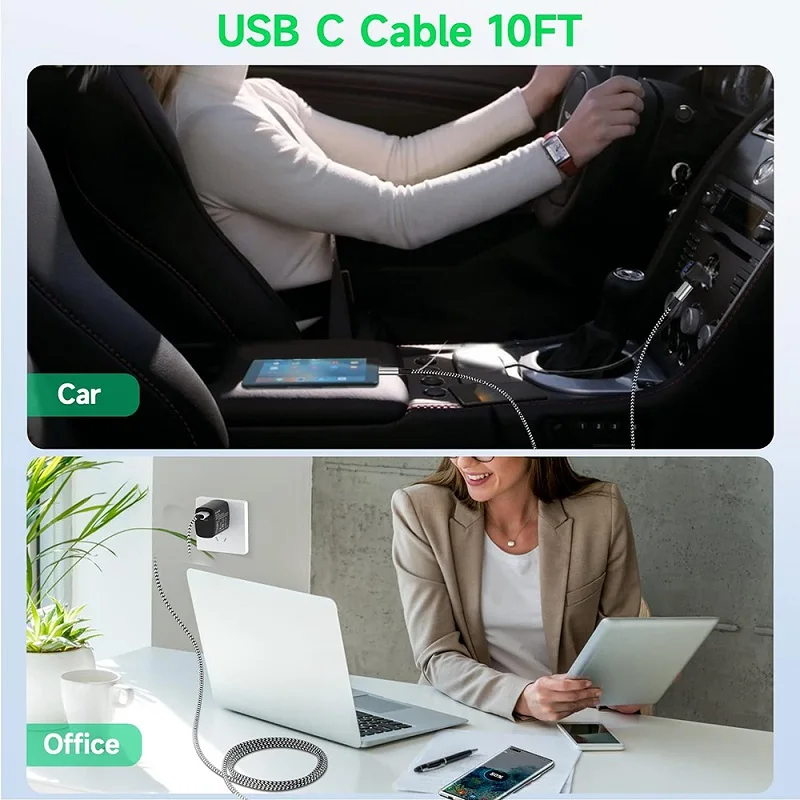 كابل USB A إلى النوع C تاريخ Syuc شحن سريع من النايلون سلك الهاتف المحمول لهواوي وسامسونج وشاومي وUSB C ملحقات شاحن الهاتف