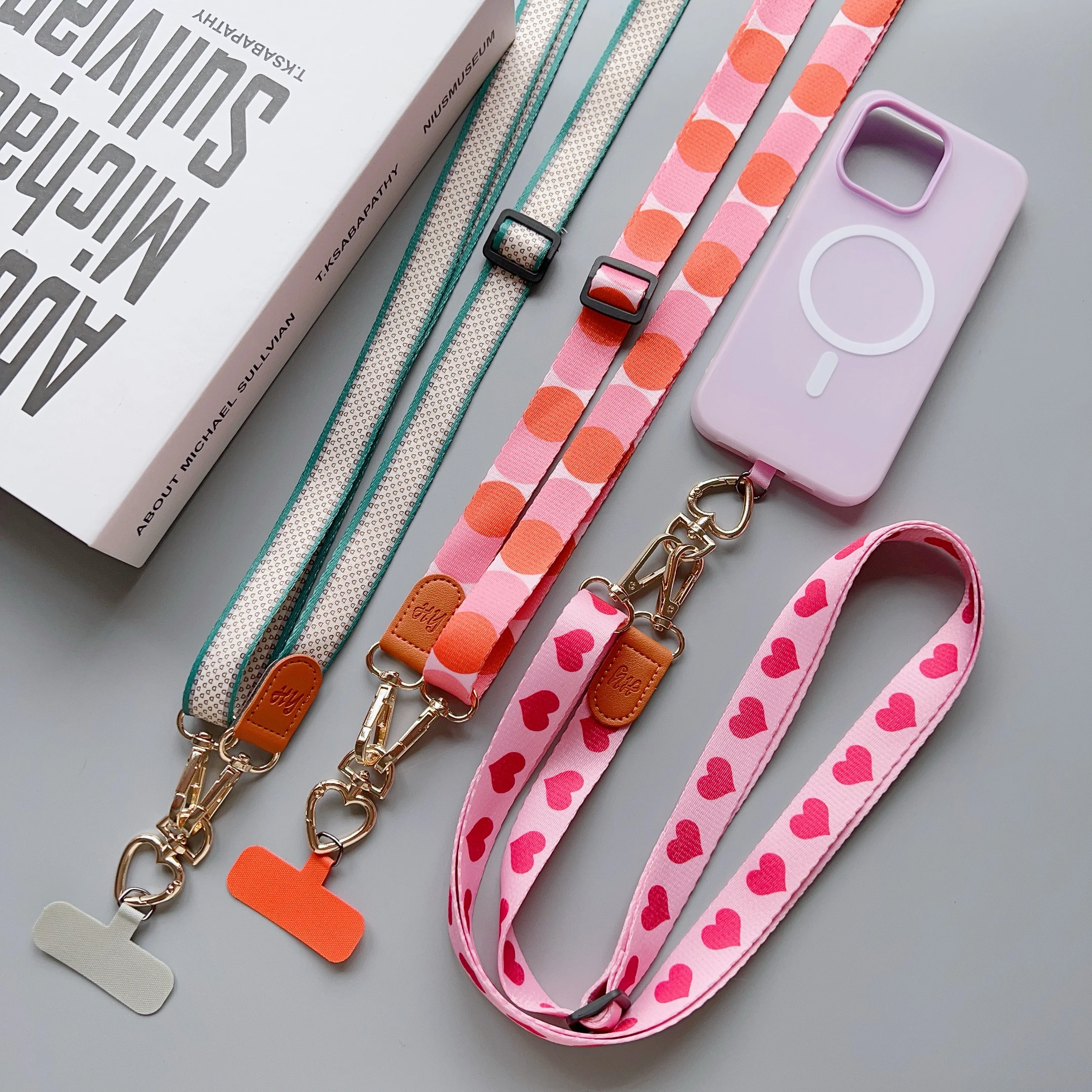 

Retro Leather Broadband Mobile Phone Lanyard, Adjustable Crossbody Long Rope Pendant, Chain Bracelet，Phone Charm