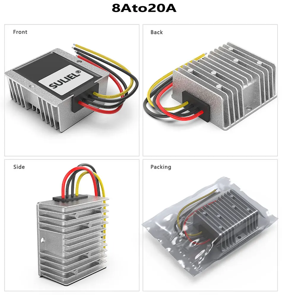 SULIEL DC 9-36V to DC 12V 13.8V 15V 19V 20V 24V 28V 30A Boost Buck Converter Voltage Stabilizer Regulator CE RoHS for Cars Solar