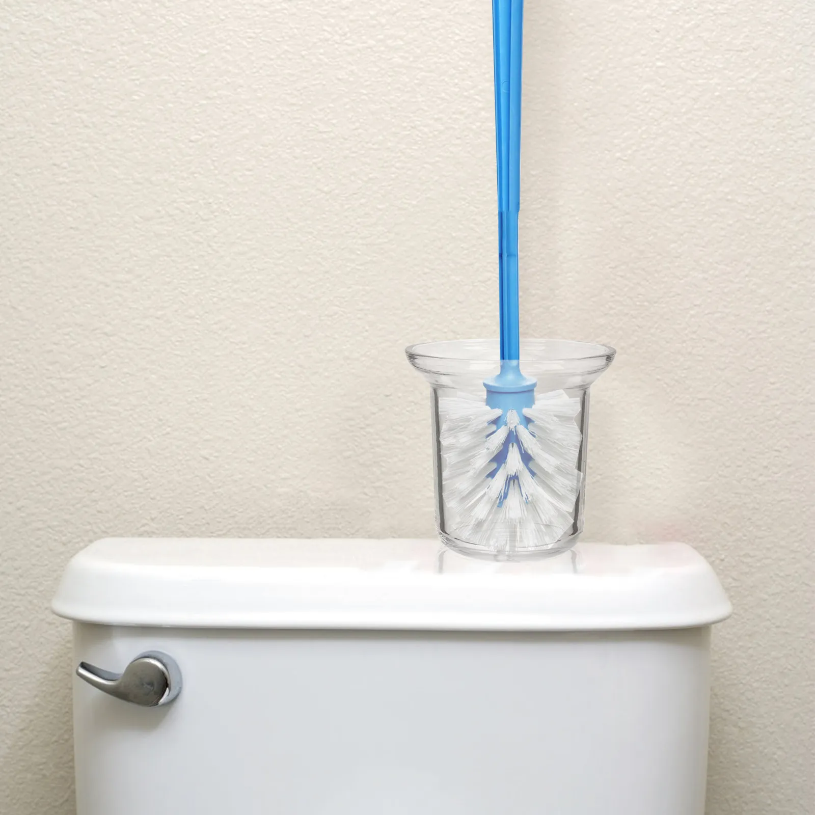 

Household Toilet Brush Glass Holder Clear Brush Cup Bathroom Cleaning Tool Holder Toilet Scrubber Glass Container