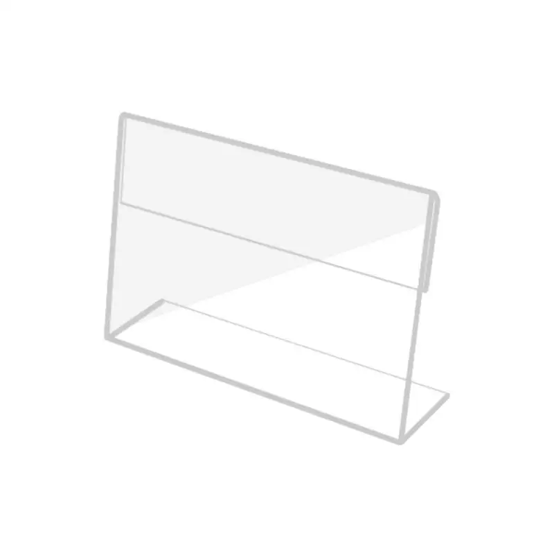 5 Stück Klare Preisschild-Clips, Schildhalter, L-förmige Mini-Etikettenständer, Tischständer, Acryl-Kartenhalter – Detail 4