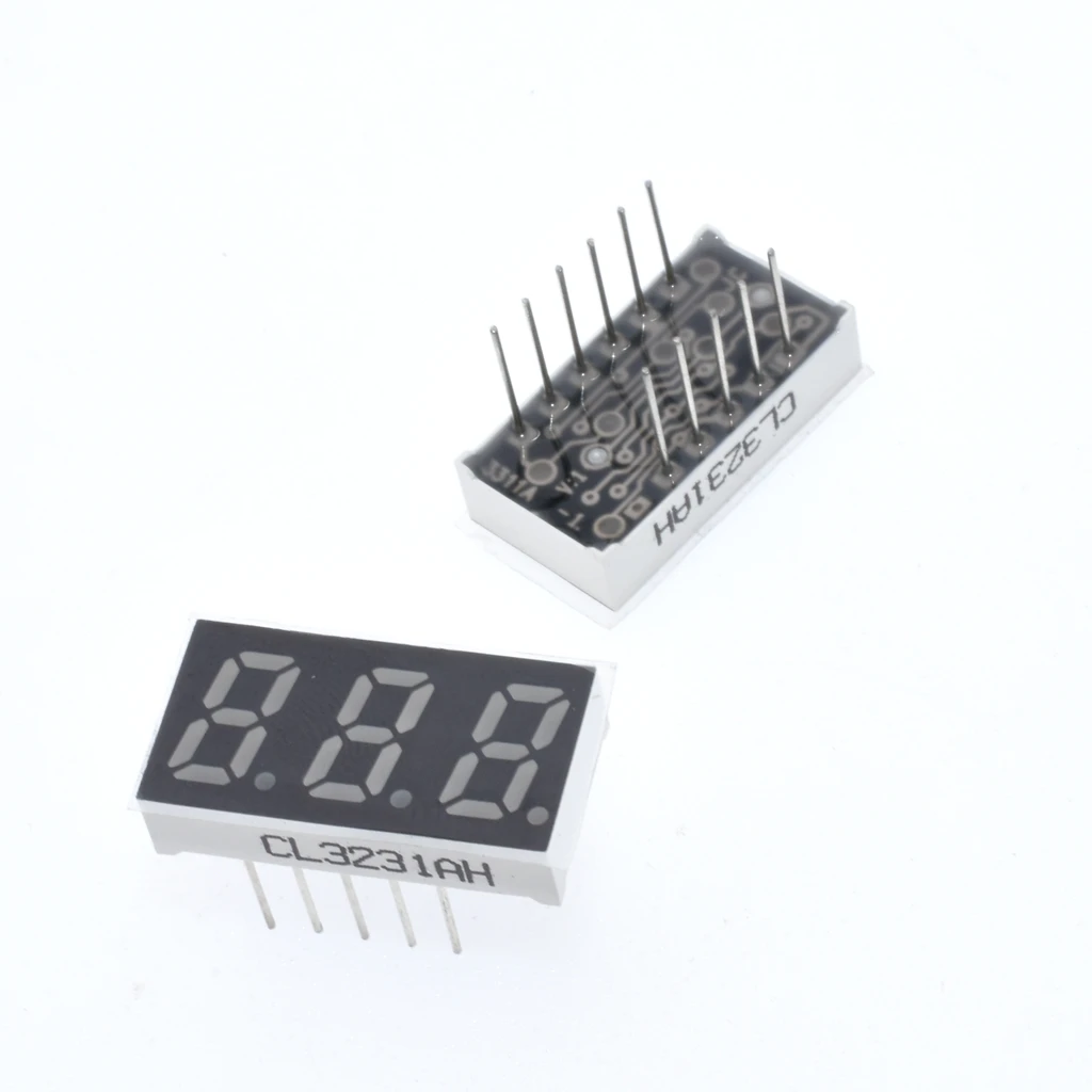 Tubo digital display de led, 10 peças, novo e original, 3 bits, 0.32 polegadas, luz vermelha, 7 segmentos, cátodo/âodo