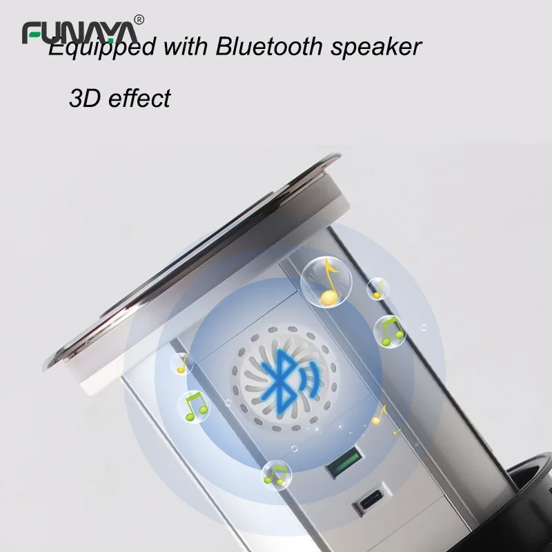 Imagem -03 - Tomadas Pop-up Inteligentes Tomada de Mesa de Superfície Oculta com Usb Impermeável Elevação Bluetooth Tuya 15a 110v 240v 4000w