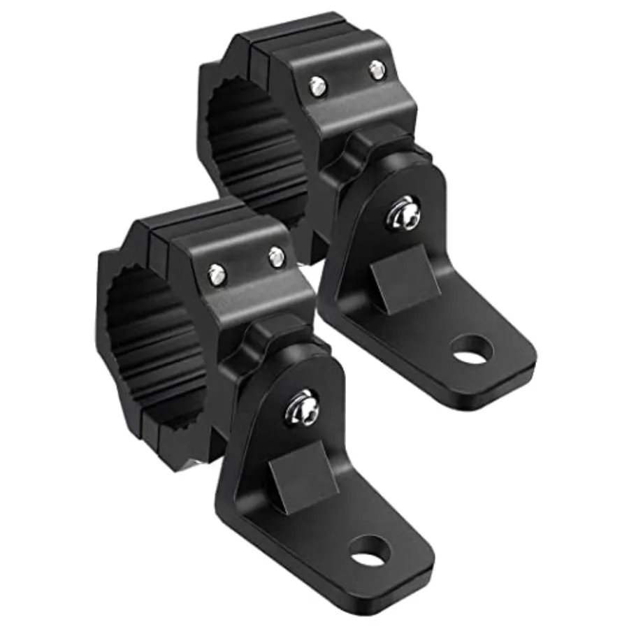 

UTV Whip Light Mount and Light Bar Bracket - Heavy Duty Aluminum Roll Cage Clamp for 1.75"-2" Bars with 360° Rotation, Flag Mou