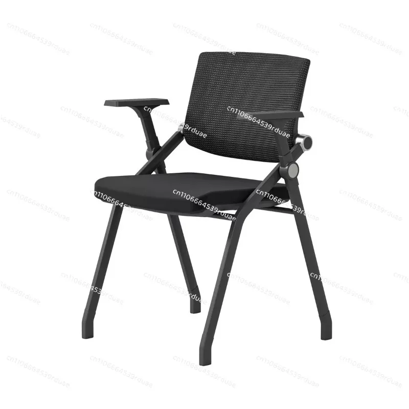 Office Training Chair Foldable with Desk Board Meeting Chair Staff Meeting Flap with Roller Pulley Integrated Stool