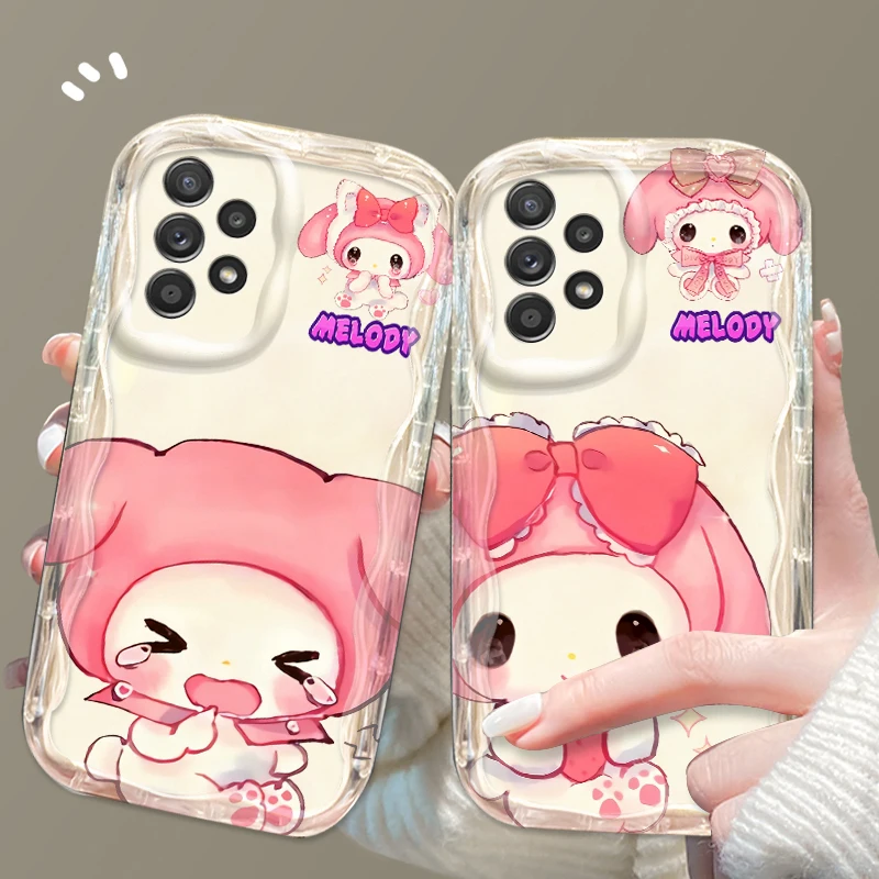 

Cute My Melody Fashion For Samsung A55 A54 A53 A52 A35 A34 A33 A32 A25 A24 A23 A22 A21S A15 A13 A14 5G Wave Oil Soft Phone Case