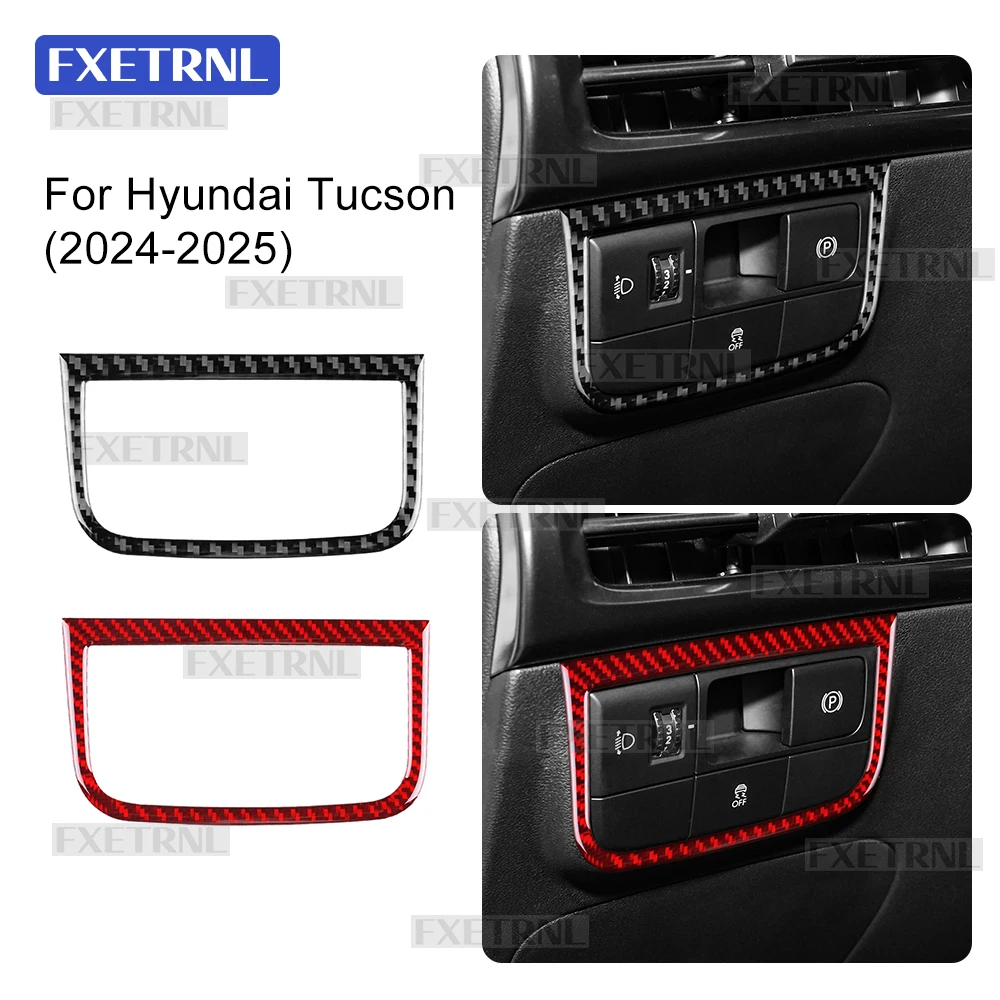 

Для Hyundai Tucson NX4 2024-2025 настоящая мягкая наклейка из углеродного волокна LHD RHD автомобильный переключатель фар рамка внутренняя отделка аксессуары