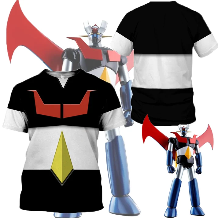 

2025 популярная футболка для косплея аниме Mazinger Z, повседневная детская футболка с 3D принтом и героями мультфильмов, летняя мужская/женская футболка в стиле Харадзюку с короткими рукавами Y2k, топ