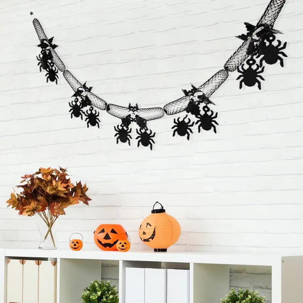 Lightweight Tear Resistant Party Streamers Halloween Party Decorations 10 Ft Halloween Garland Banner Spooky Spider Bat for Fall