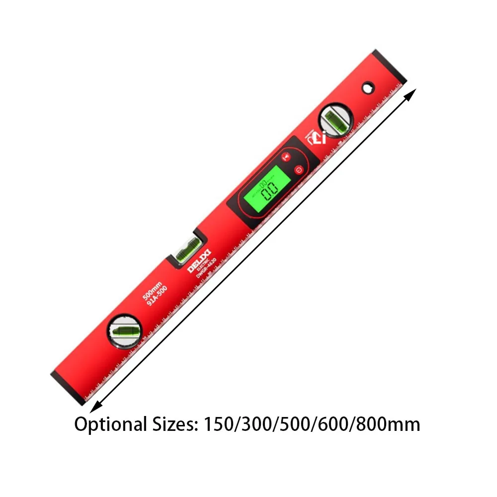 15/30/50/60/80cm Electronic Digital Level Ruler, Magnetic Angle Meter, Aluminum Alloy Level Angle Ruler, Inclinometer, 90 Degree