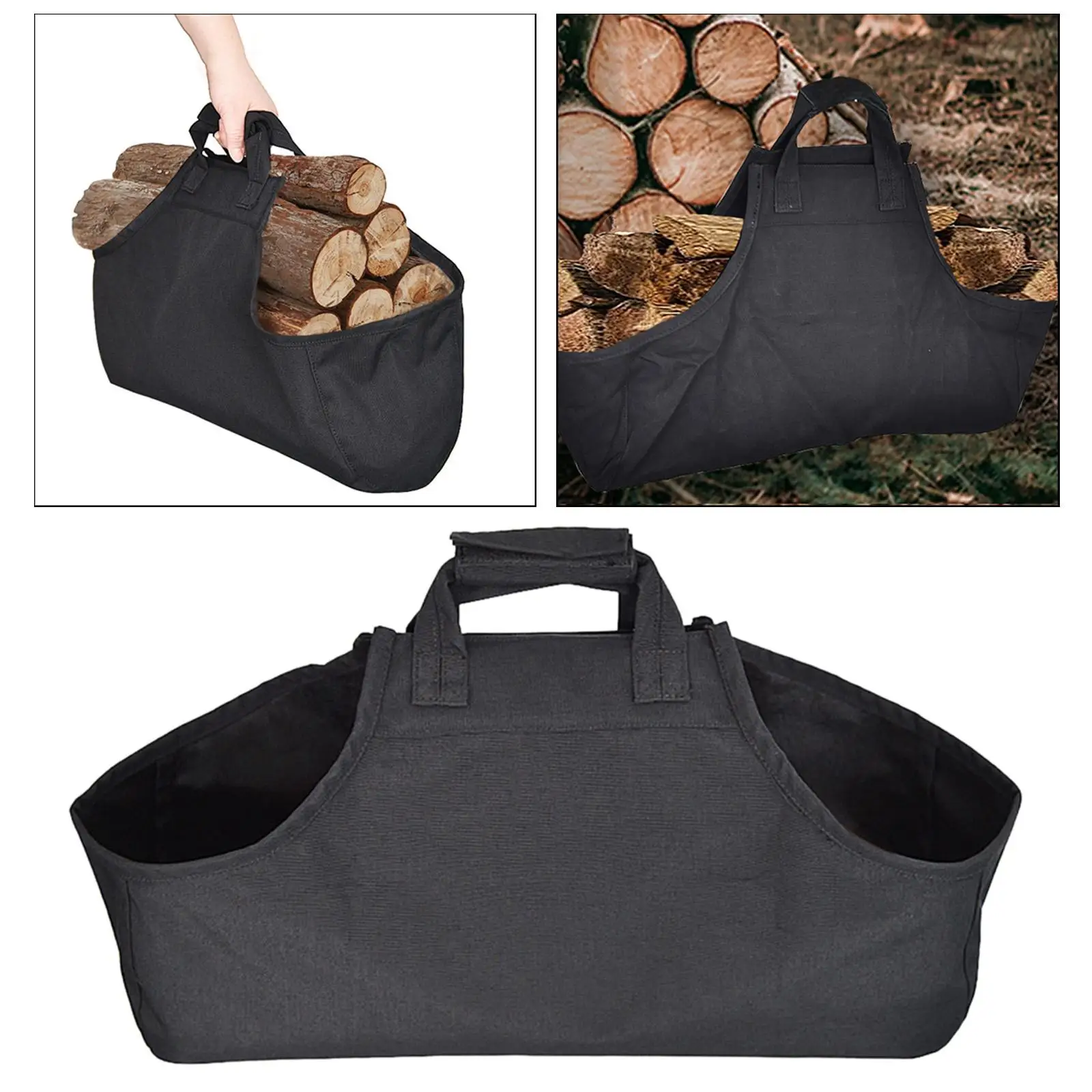 Heavy-Duty Firewood Carrier Bag Log Tote Wood Holder for Outdoor Adventures