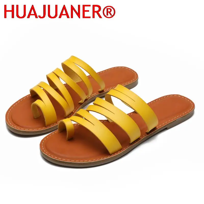 Summer Hollow Out Roman Shoes Women Sandals Women's Gladiator Open Toe Beach Flats Flip Flops Ladies Footwear Plus Size 36-42