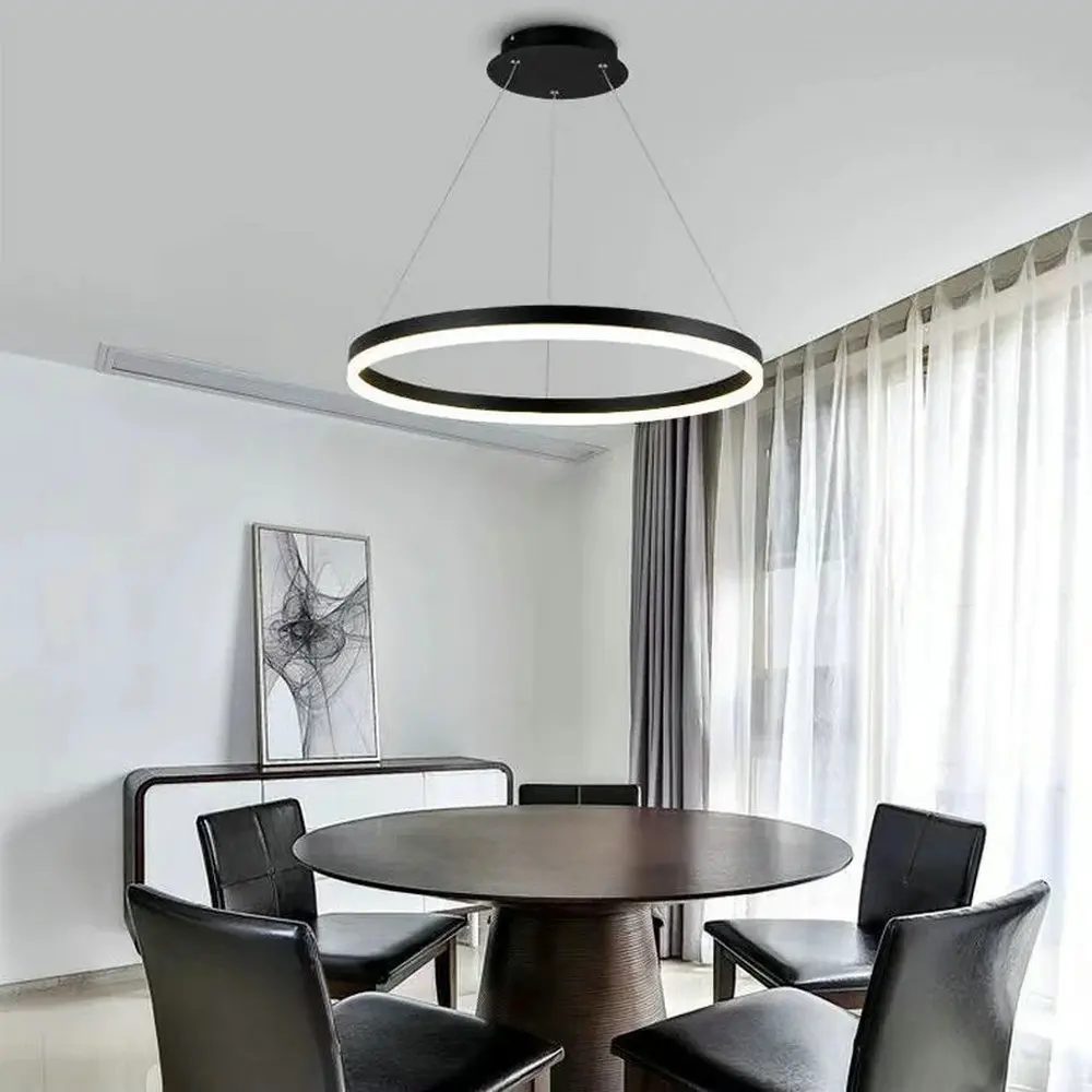 

Modern minimalist Nordic design pendant light, single ring circular hanging LED pendant light GN321BN