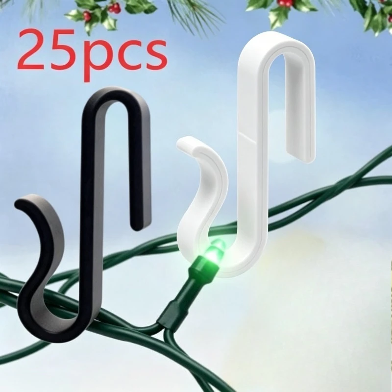 25pcs S-shaped Wire Bracket For String Lights and Cables Wire Clips Holder Cable Fastener Hooks