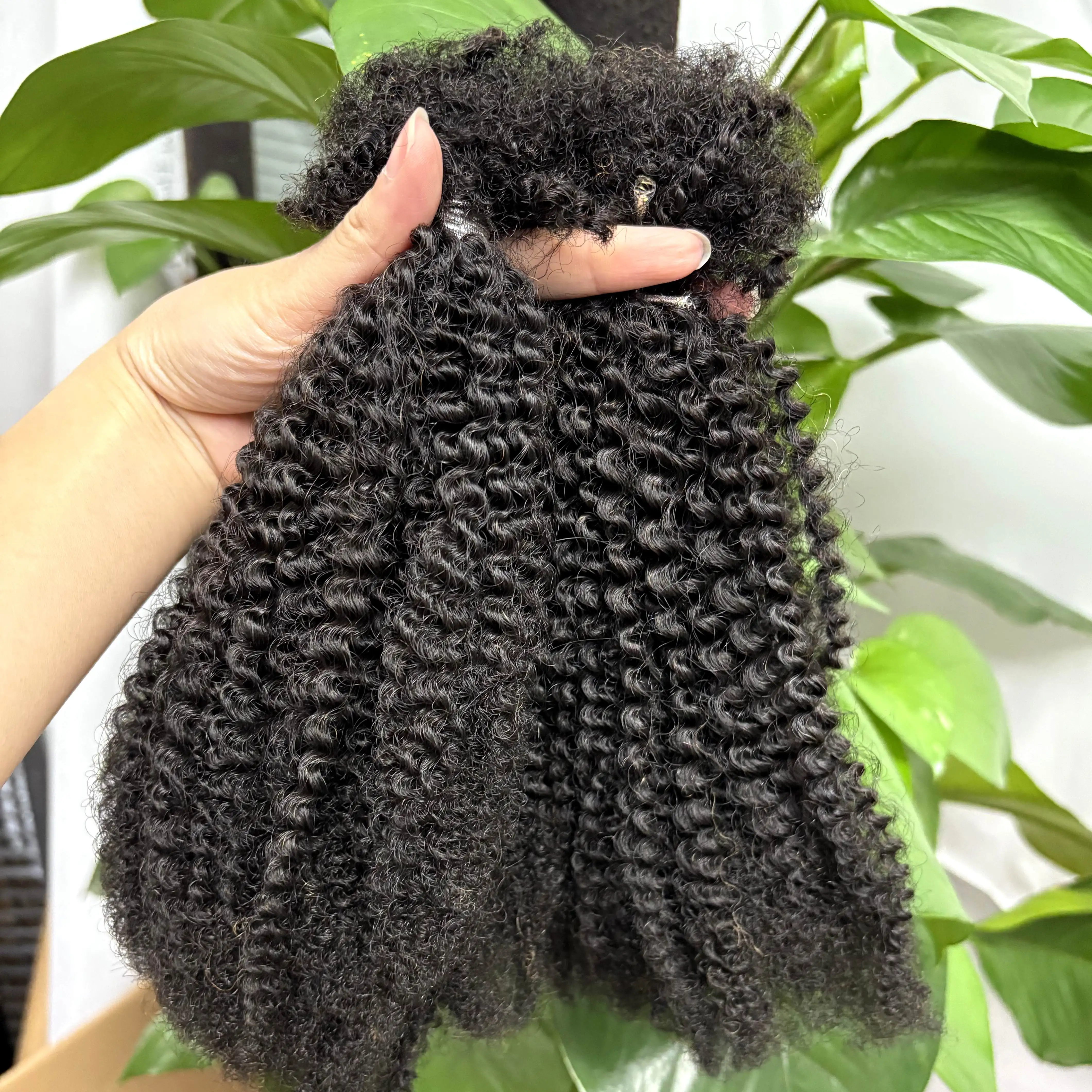 Afro Kinky Curly Human Hair Bulk Extension No Weft 30g/Bundle 16Inch for Permanent Micro Locs/Twists/Braids/Repair Locs