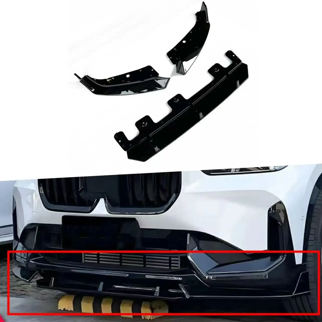 

Front Bumper Lip Spoiler Splitter For BMW X1 U11 Standard Edition 2023-2024 ABS Gloss Black Body kits
