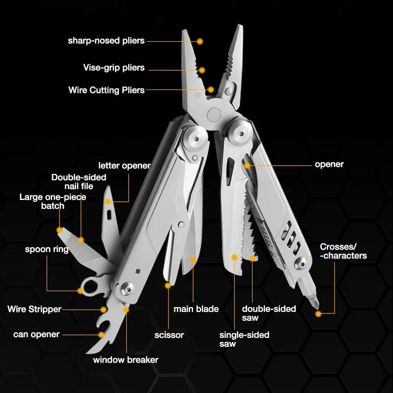 Imagem -02 - Titanium Alloy Handle Multi-tools Clamp Faca Dobrável Tesoura Combinação Edc Alicate 18 em ao ar Livre