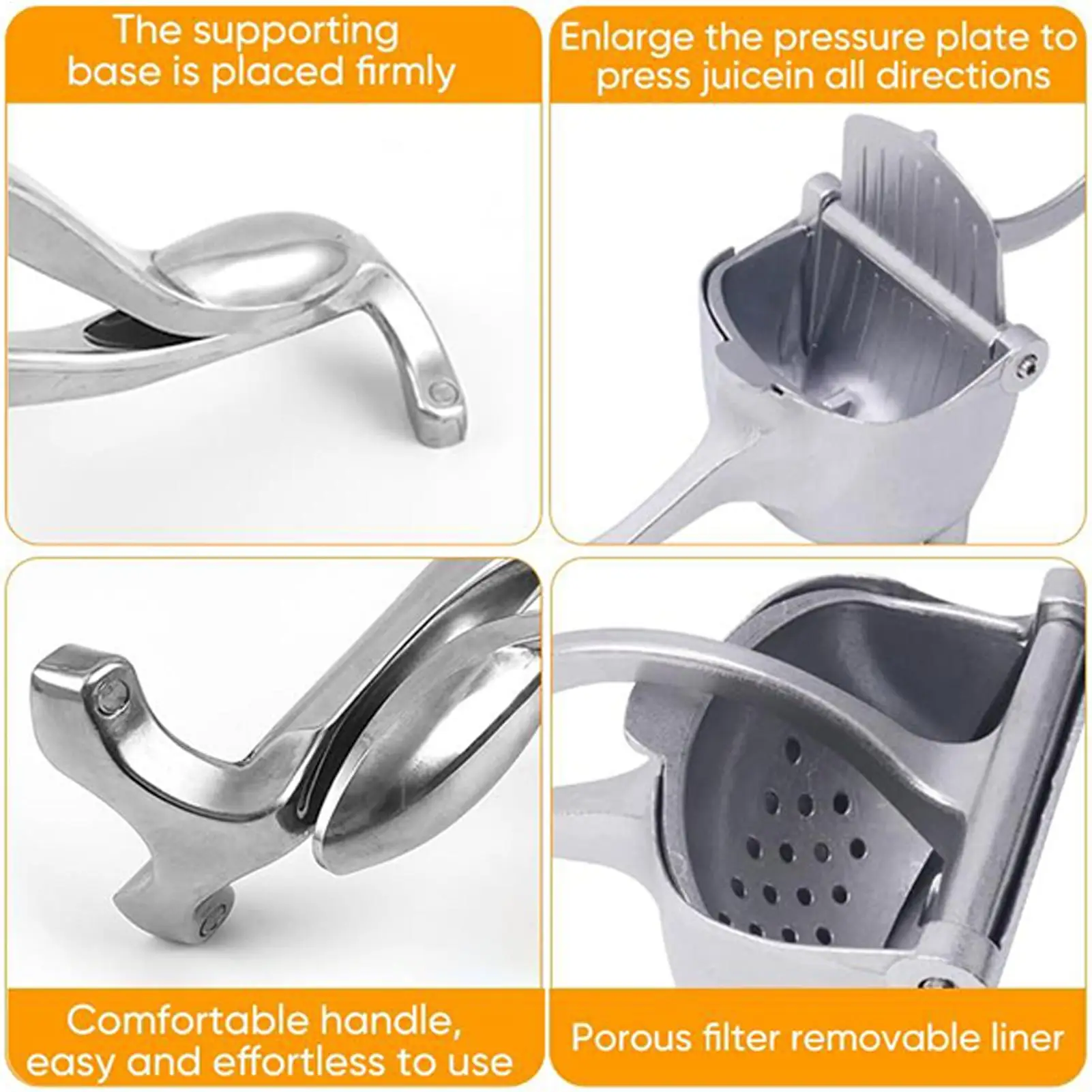 Manual Juicer Fruit Juice Squeezer Detachable Heavy Duty Citrus Squeezer Extractor Tool Metal Alloy Squeezer - view 4
