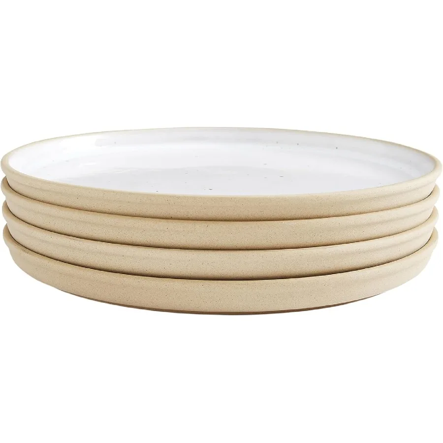 

Минералы 10,5-дюймовая обеденная тарелка из розового кварца, набор из 4 предметов — современные каменные тарелки, изделия ручной работы с нежными изгибами, прочный для обеда