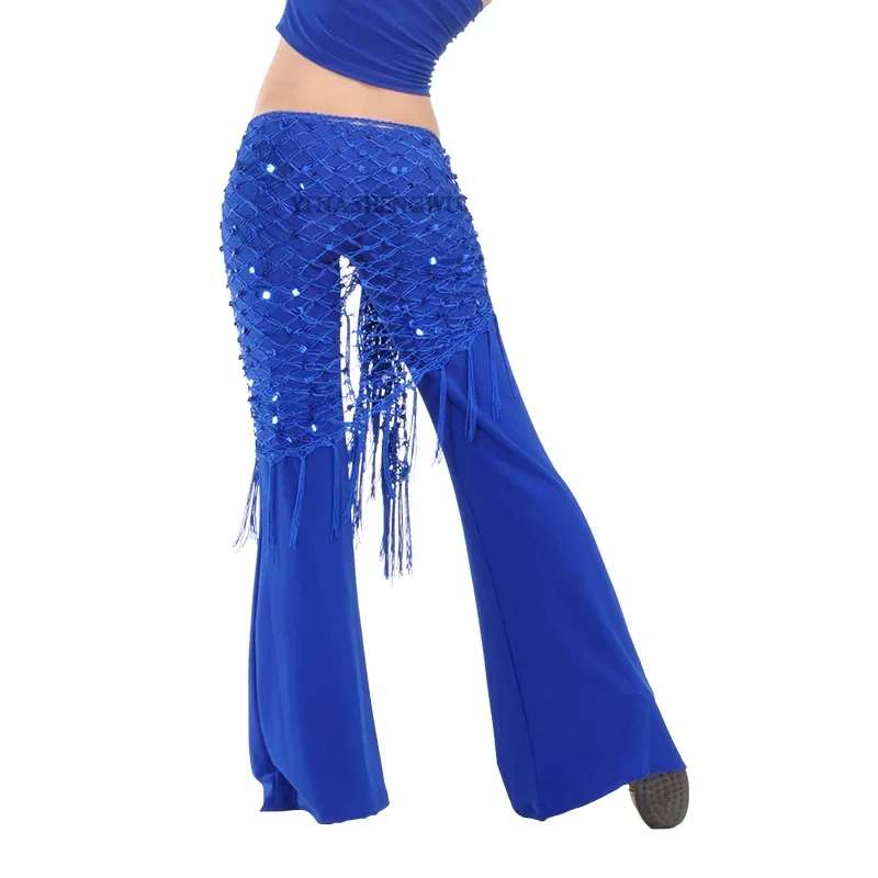 Buikdans Hippe Sjaal Dansaccessoires Rekbare Lange Kwast Driehoek Riem Hand Gehaakte Buikdansen Hippe Sjaal Pailletten 12 Kleuren
