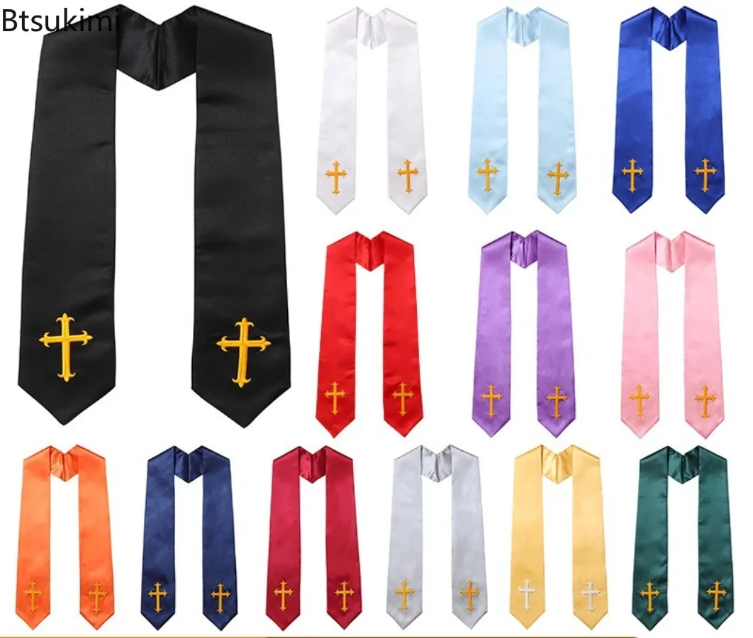 Adult Shawl Double Side Clergy Priest Stole High-end Embroidered Cross Wedding Church Choir Honor Shawl for Sacramental Occasion