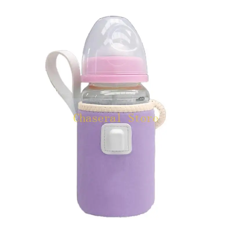 E7CE Baby Nursing Bottle Heater Milk Water Warmer Bag with Handle for Outdoor Winter Travel Milk Warmer Insulation Thermostat