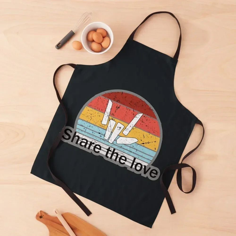 

Share the Love Old Retro Vintage Style Apron Kitchen Things For Home For Kitchen kindergarten teacher with personal logo Apron