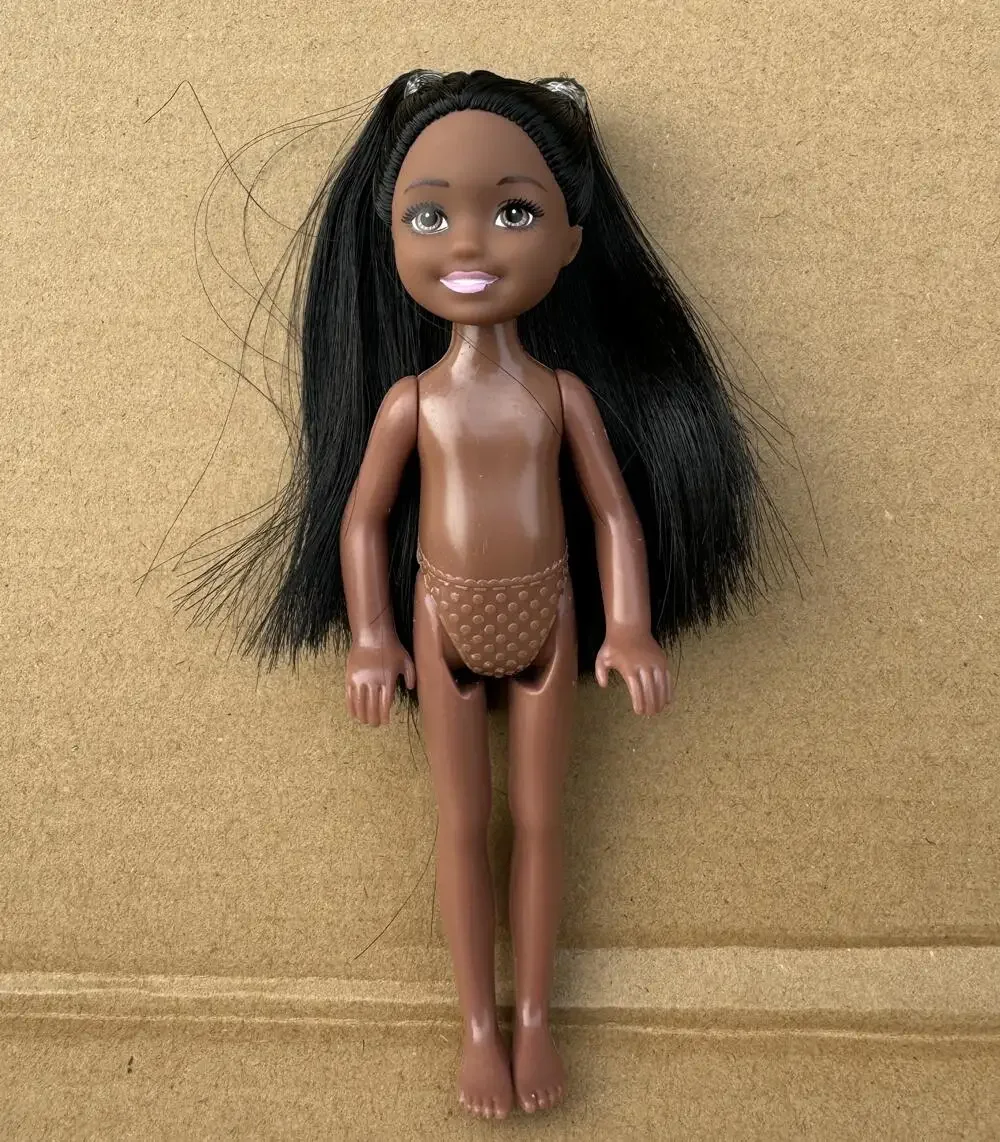 13 cm Mini Kelly 5 pouces petit garçon peau ordinaire foncée corps nu noir mâle poupée Reborn Bjd 1/12 jouets pour filles cheveux noirs blonds