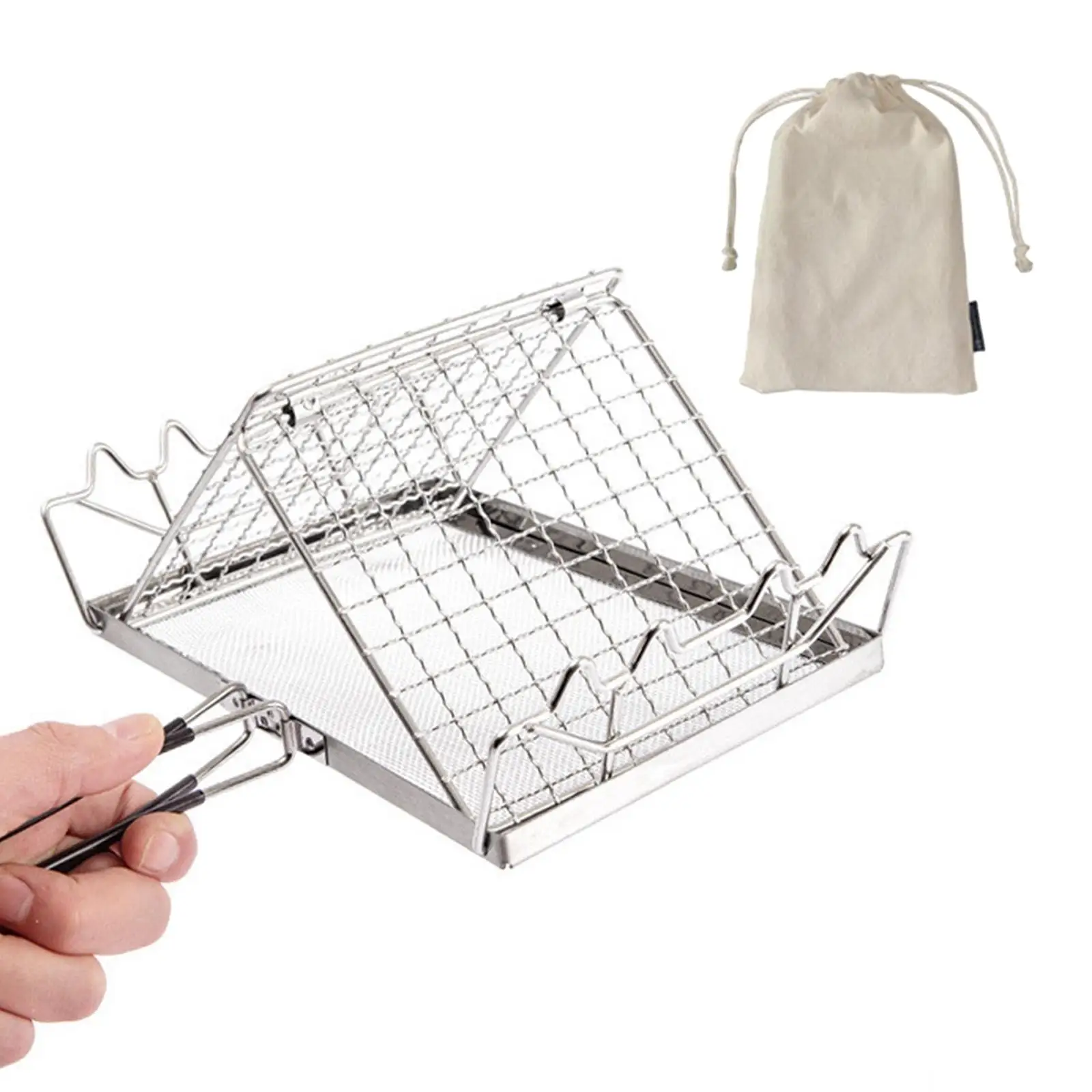 Réchaud de camping pliant, grille-pain, 2 tranches, camping, randonnée, fête, JxTo84