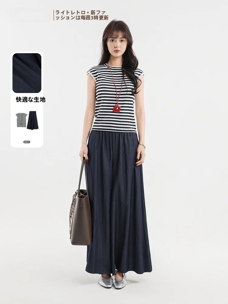 

Fashionable Two-Piece Set Memory's Starting Point Classic Casual Style Summer 2026 Elegant round Neck Short Sleeve T-Shirt An...