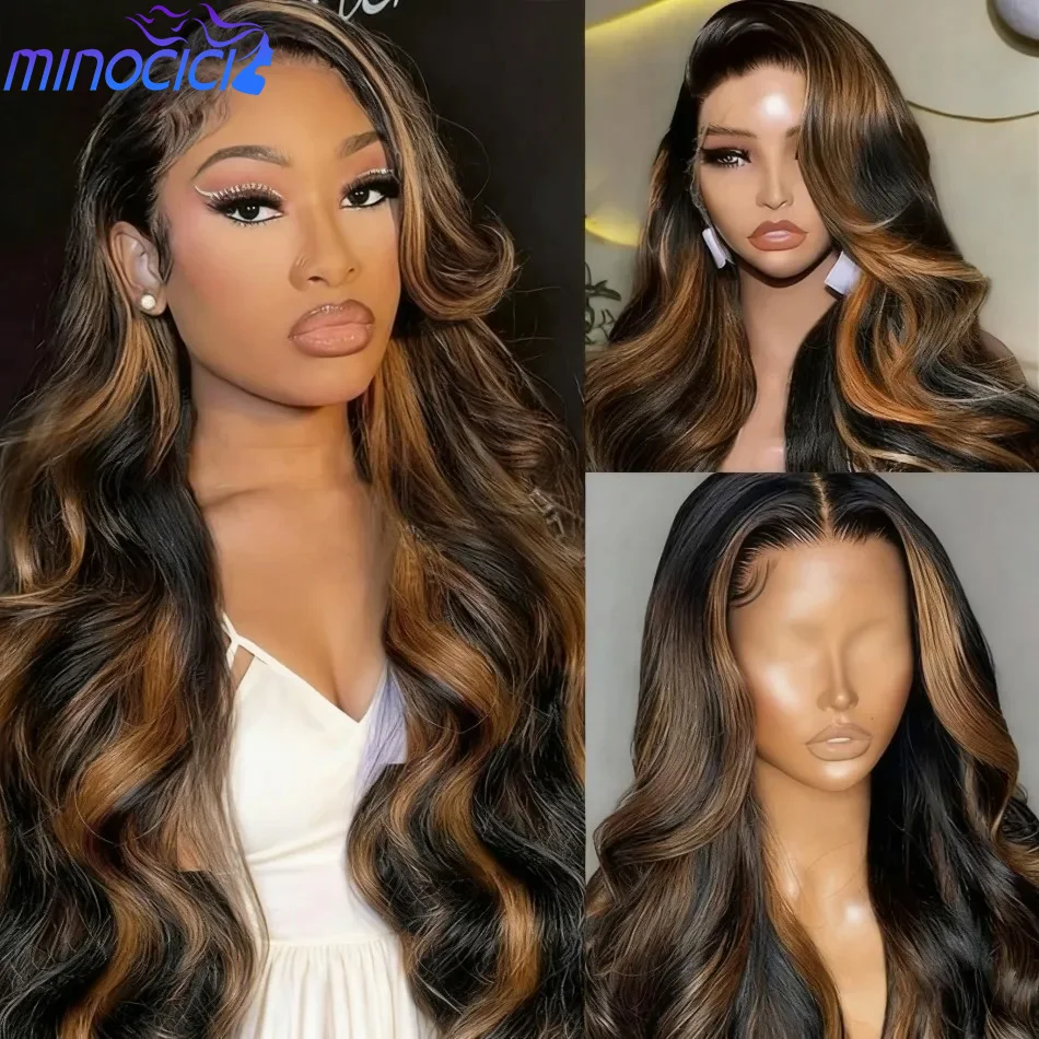 Body Wave Human Hair Wigs P1b30 Highlight Ombre 13X6 Hd Lace Frontal Wig 13X4 Human Hair 230 Density Colored Pre Plucked Brazilian Wigs