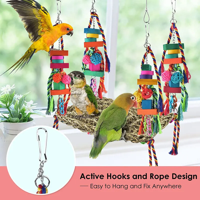 Parrot toy climbing net hammock, large bird toy, bird cage accessories, bird toy
