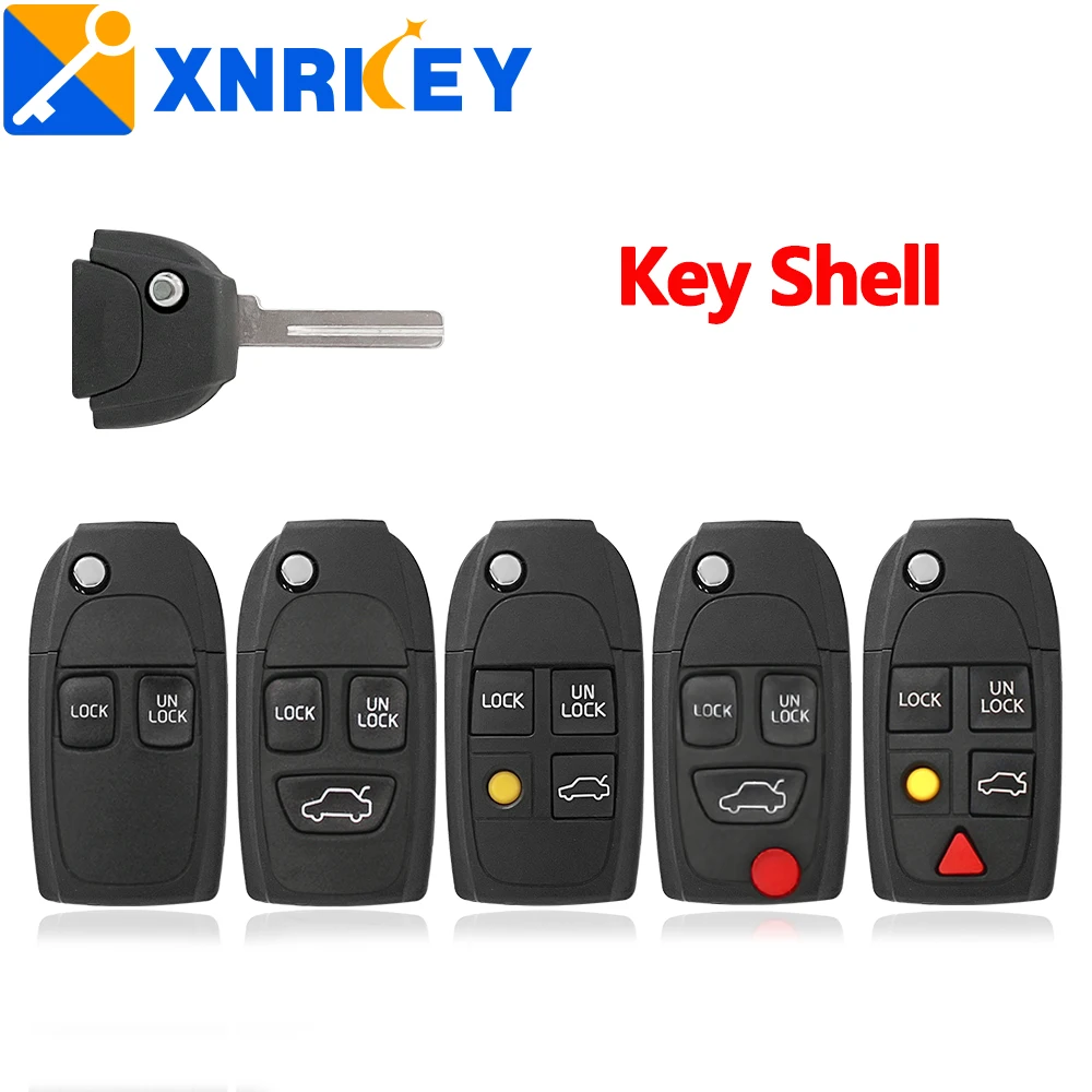 

XNRKEY 2/3/4/5 Button Modified Flip Floding Remote Key Shell Case Housing For Volvo C70 S40 S60 S70 S80 S90 V40 V70 V90 XC70 XC9