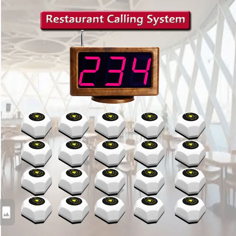 QWICALL Wireless Calling System 20 Call Buttons 1 LED Display Monitor Receiver Pagers Restaurant Equipment