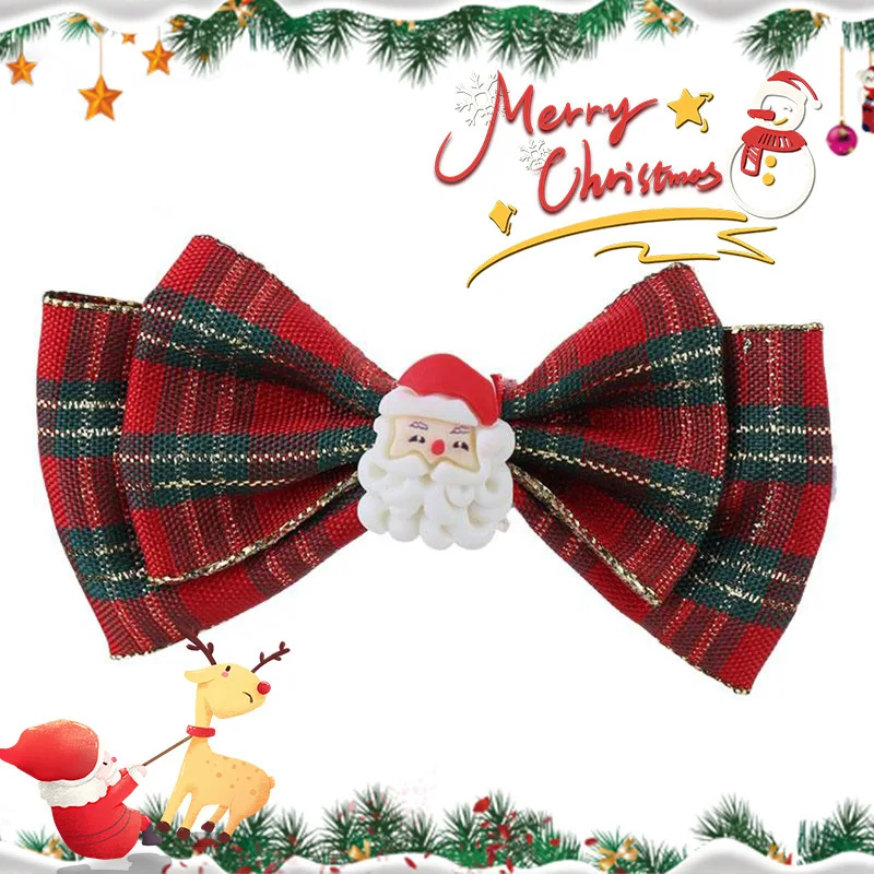 New Christmas Bow Hairpin for Women Girls Children Cute Santa Claus Antler Bells Hairpin Festival Party Fashion Hair Accessories