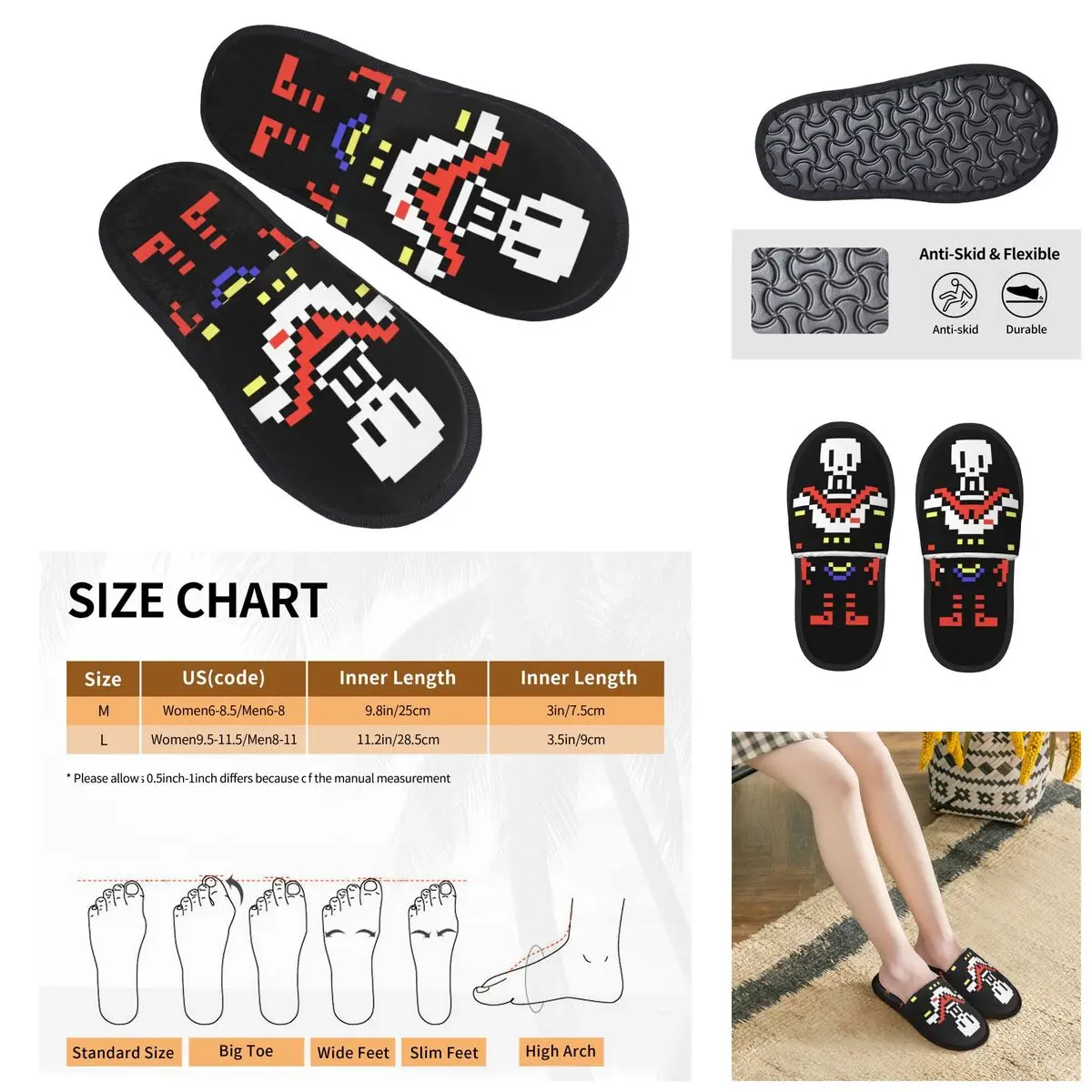 

Sans And Papyrus Sprites Undertale Napstablook Men Women slippers,Cosy Color printing special Home slippers,Neutral slippers