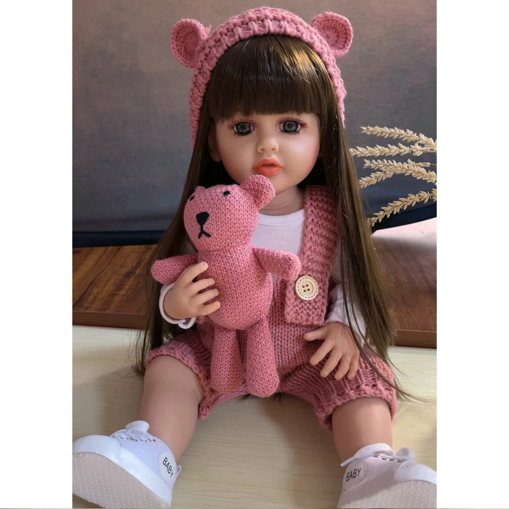 KEIUMI New Arrival Full Silicone Vinyl Newborn Princess Baby Toddler Boneca Reborn Baby Girl Doll 55 cm For Children's Gifts