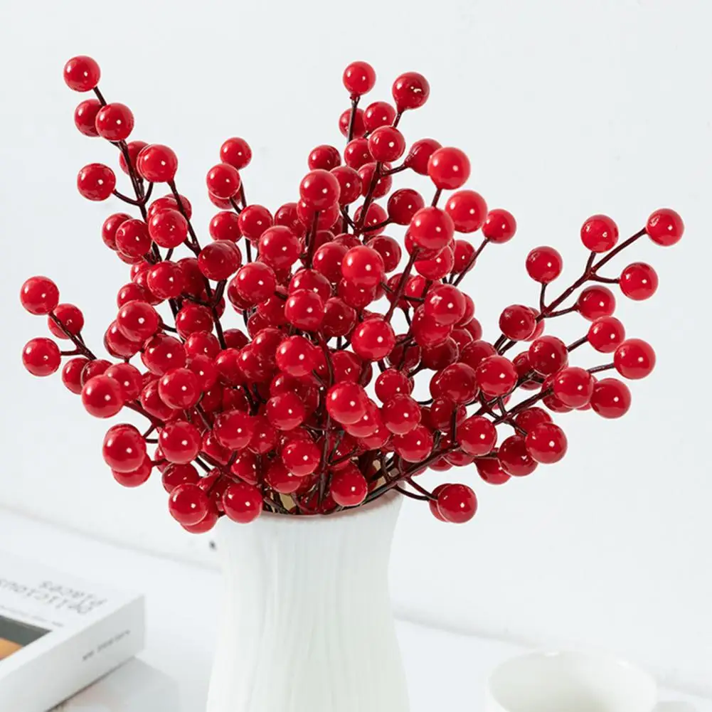 

Christmas Craft Supplies Festive Christmas Berry Stems for Diy Crafts Holiday Decor Realistic Holly Berries Picks for Wreaths