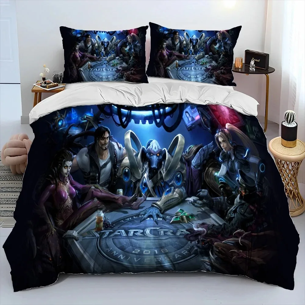 3D HD StarCraft Game Gamer PC Comforter Bedding Set,Duvet Cover Bed Set Quilt Cover Pillowcase,king Queen Size Bedding Set kids