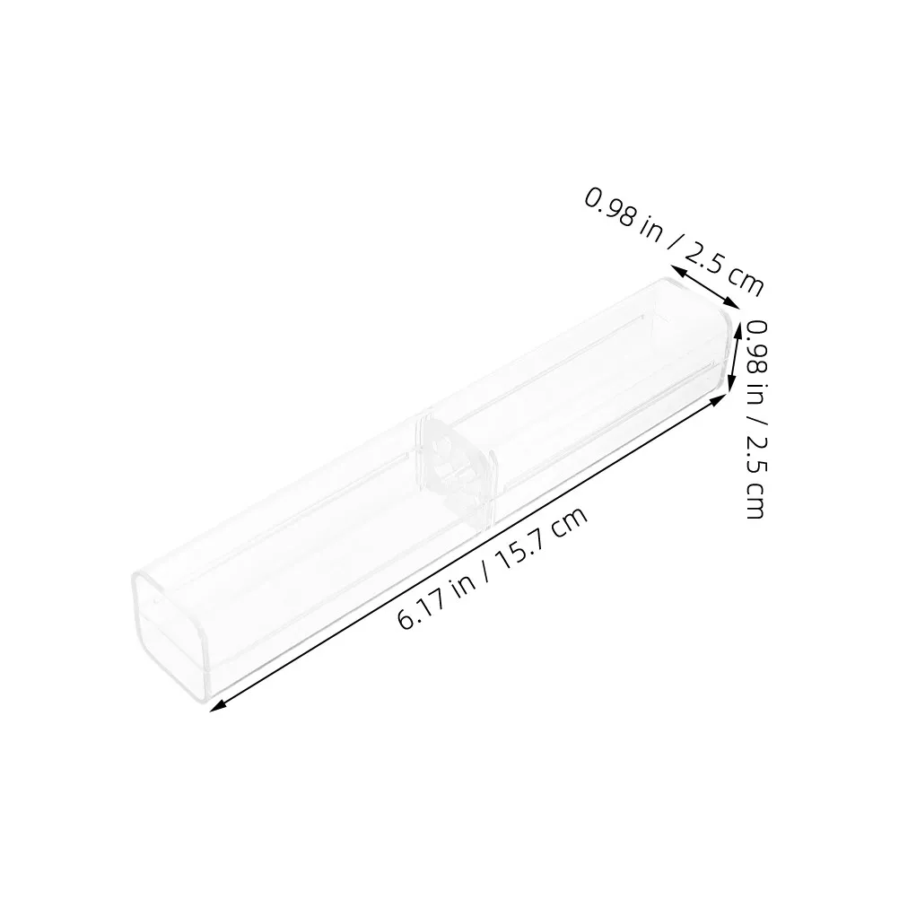 20Pcs Transparent Square Pencil Box Premium Clear Plastic Pen Holder for Pens Pencils Markers Erasers Lapel Pins Small Items