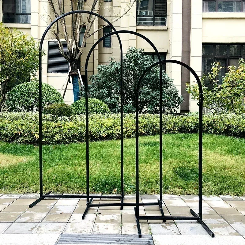 3-piece Metal Arch Backdrop Stand Wedding Arch Stand Set of Square Arched Frame Birthday Party Graduation Ceremony Decoration