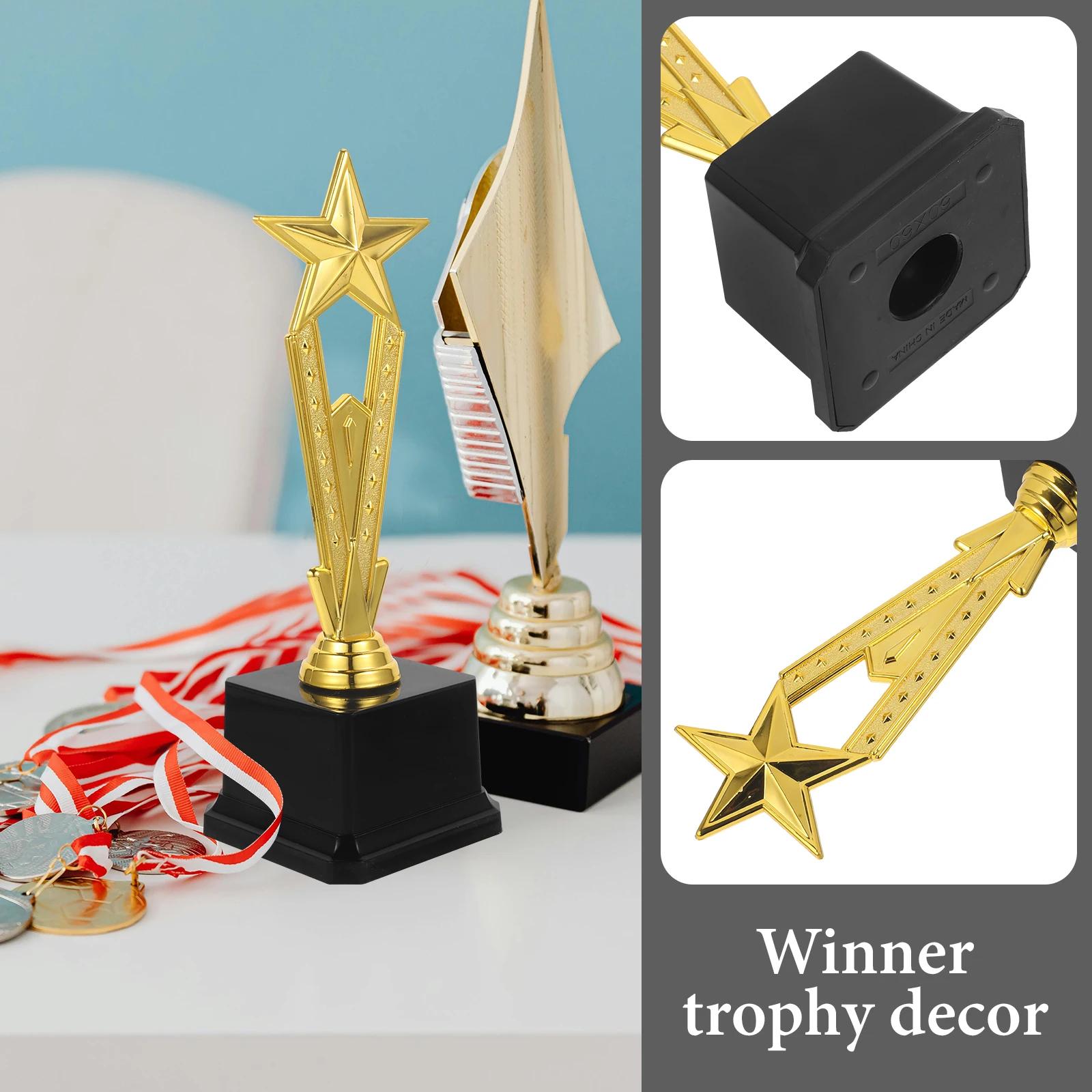 

Plastic Trophy Award for School Competition Party Supplies Celebration Decor Winner Prize Gift Kindergarten Stickers Student