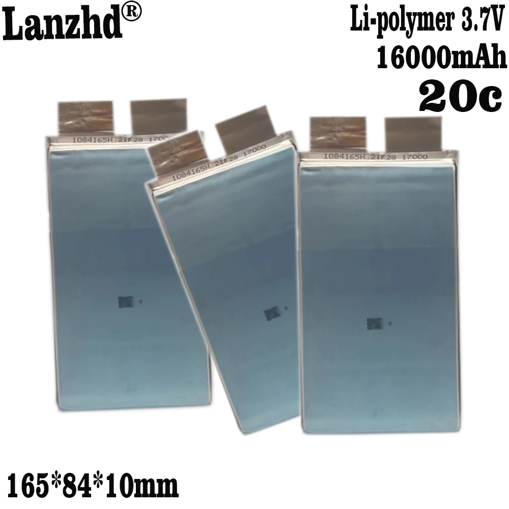 1-10 pz/lotto batteria Lipo 3.7v 16Ah 20C 1084165 Lithion ad alta velocità 40C 16000mah batteria per Lipo 3s fai da te RC giocattolo modello aircell